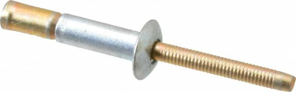 RivetKing - Size 810 Dome Head Steel Structural with Locking Stem Blind Rivet - Steel Mandrel, 0.08" to 5/8" Grip, 0.53" Head Diam, 0.257" to 0.261" Hole Diam, 0.847" Length Under Head, 1/4" Body Diam - Caliber Tooling