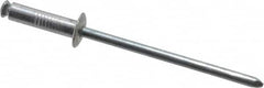 RivetKing - Dome Head Aluminum Peel Blind Rivet - Steel Mandrel, 1/8" to 0.275" Grip, 0.255" Head Diam, 0.129" Max Hole Diam, 0.472 to 0.511" Length Under Head, 1/8" Body Diam - Caliber Tooling