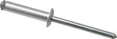 RivetKing - Dome Head Aluminum Peel Blind Rivet - Steel Mandrel, 0.188" to 0.63" Grip, 3/8" Head Diam, 0.196" Max Hole Diam, 0.827 to 0.865" Length Under Head, 3/16" Body Diam - Caliber Tooling