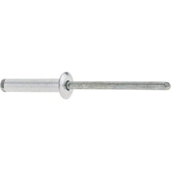 RivetKing - Dome Head Aluminum Peel Blind Rivet - Steel Mandrel, 0.188" to 0.748" Grip, 3/8" Head Diam, 0.196" Max Hole Diam, 0.945 to 0.984" Length Under Head, 3/16" Body Diam - Caliber Tooling