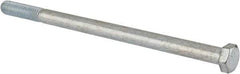 Made in USA - 3/8-16 UNC, 6-1/2" Length Under Head Hex Head Cap Screw - Partially Threaded, Grade 5 Steel, Zinc-Plated Finish, 9/16" Hex - Caliber Tooling