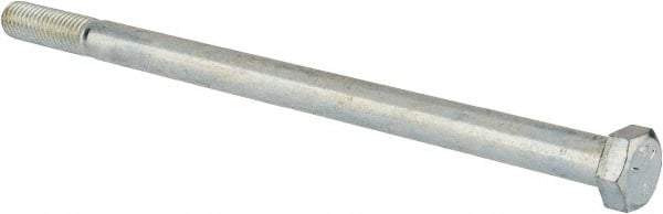 Value Collection - 1/2-13 UNC, 9" Length Under Head Hex Head Cap Screw - Partially Threaded, Grade 5 Steel, Zinc-Plated Finish, 3/4" Hex - Caliber Tooling