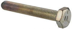 Made in USA - 1/4-28 UNF, 1-3/4" Length Under Head Hex Head Cap Screw - Fully Threaded, Grade 5 Steel, Zinc-Plated Finish, 7/16" Hex - Caliber Tooling