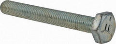 Made in USA - 1/4-28 UNF, 2" Length Under Head Hex Head Cap Screw - Fully Threaded, Grade 5 Steel, Zinc-Plated Finish, 7/16" Hex - Caliber Tooling