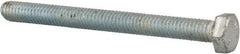 Made in USA - 5/16-18 UNC, 3-1/2" Length Under Head Hex Head Cap Screw - Fully Threaded, Grade 5 Steel, Zinc-Plated Finish, 1/2" Hex - Caliber Tooling