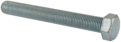 Made in USA - 3/8-24 UNF, 3" Length Under Head Hex Head Cap Screw - Fully Threaded, Grade 5 Steel, Zinc-Plated Finish, 9/16" Hex - Caliber Tooling