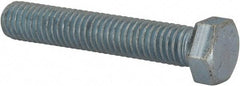 Made in USA - 7/16-14 UNC, 2-1/2" Length Under Head Hex Head Cap Screw - Fully Threaded, Grade 5 Steel, Zinc-Plated Finish, 5/8" Hex - Caliber Tooling