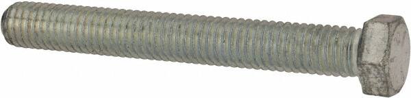 Made in USA - 7/16-14 UNC, 3-1/2" Length Under Head Hex Head Cap Screw - Fully Threaded, Grade 5 Steel, Zinc-Plated Finish, 5/8" Hex - Caliber Tooling