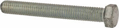 Made in USA - 7/16-14 UNC, 3-1/2" Length Under Head Hex Head Cap Screw - Fully Threaded, Grade 5 Steel, Zinc-Plated Finish, 5/8" Hex - Caliber Tooling