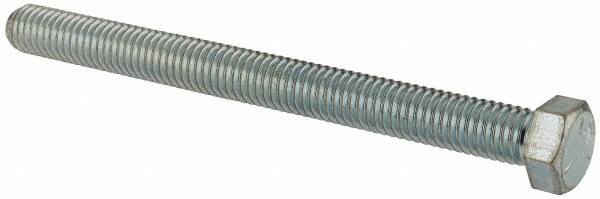 Made in North America - 7/16-14 UNC, 5" Length Under Head Hex Head Cap Screw - Fully Threaded, Grade 5 Steel, Zinc-Plated Finish, 5/8" Hex - Caliber Tooling