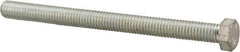 Made in North America - 7/16-14 UNC, 5-1/2" Length Under Head Hex Head Cap Screw - Fully Threaded, Grade 5 Steel, Zinc-Plated Finish, 5/8" Hex - Caliber Tooling