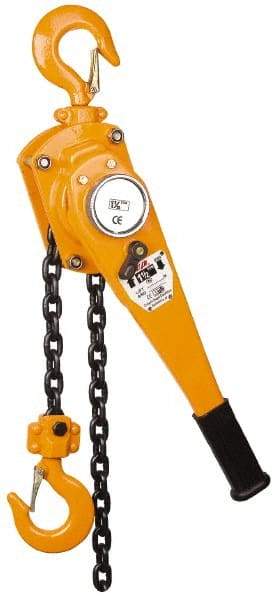 Value Collection - 6,000 Lb Lifting Capacity, 10' Lift Height, Short Handle Lever Hoist - Made from Chain, 1 Chain - Caliber Tooling