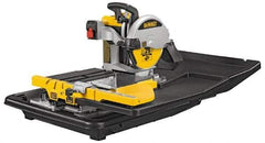 DeWALT - 10" Blade Diam, Tile Saw - 4,200 RPM, 34" Table Depth x 26" Table Width, 120 Volts, 15 Amps - Caliber Tooling