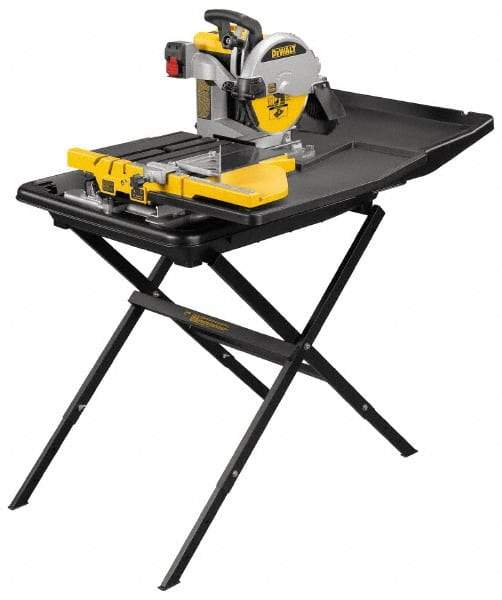 DeWALT - 10" Blade Diam, Tile Saw - 4,200 RPM, 34" Table Depth x 26" Table Width, 120 Volts, 15 Amps - Caliber Tooling