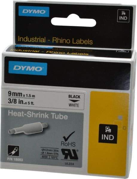 Dymo - 60" Long, White Heat Shrinkable Polyolefin Heat Shrink Tubing - For RhinoPRO 3000 - Caliber Tooling