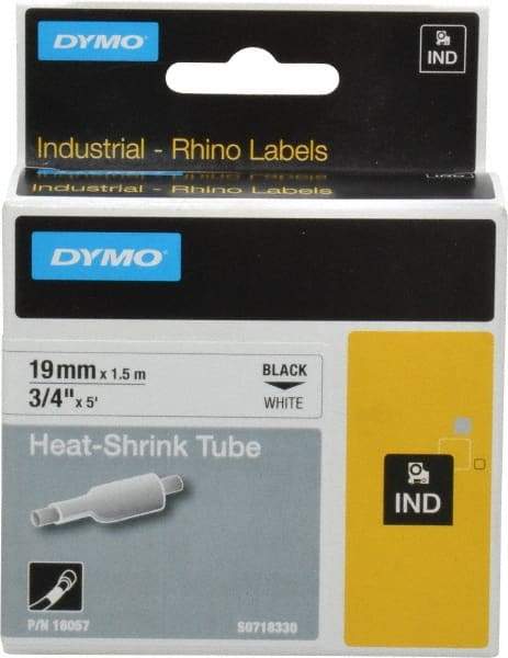 Dymo - 60" Long, White Heat Shrinkable Polyolefin Heat Shrink Tubing - For RhinoPRO 3000 - Caliber Tooling