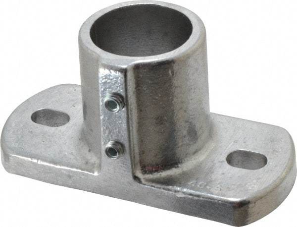 Hollaender - 1-1/2" Pipe, Base Flange, Aluminum Alloy Flange Pipe Rail Fitting - Bright Finish - Caliber Tooling