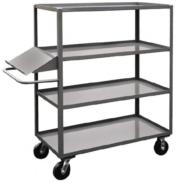 Jamco - 3,000 Lb Capacity, 4 Shelf, Steel Stock Truck - 30" Long x 48" Wide x 60" High, 6" Diam Phenolic Wheels - Caliber Tooling