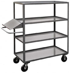 Jamco - 3,000 Lb Capacity, 4 Shelf, Steel Stock Truck - 30" Long x 48" Wide x 60" High, 6" Diam Phenolic Wheels - Caliber Tooling