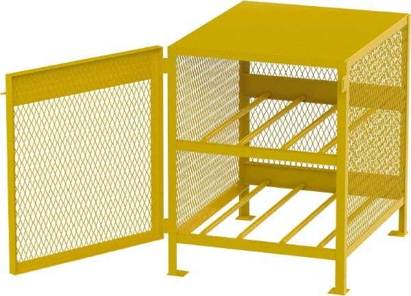 Jamco - 2 Shelf Gas Cylinder Storage Cabinet - Steel, 33" Wide x 38" Deep x 37" High, Safety Yellow - Caliber Tooling