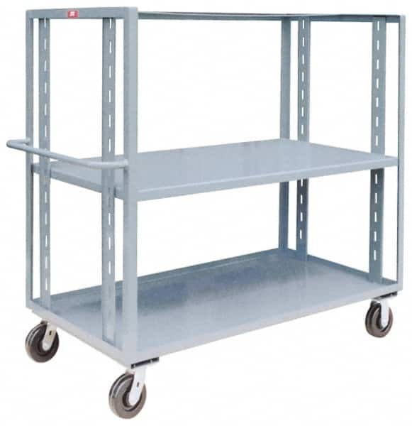 Jamco - 3,000 Lb Capacity, 2 Shelf, Steel Stock Truck - 36" Long x 72" Wide x 57" High, 6" Diam Phenolic Wheels - Caliber Tooling