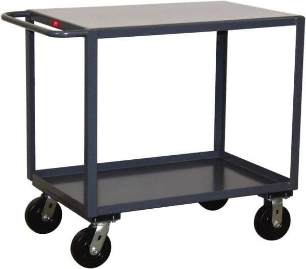 Jamco - 2,400 Lb Capacity, 30" Wide x 36" Long x 36" High Standard Utility Cart - 2 Shelf, Steel, Phenolic Casters - Caliber Tooling