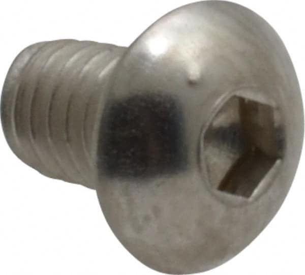 Value Collection - M4x0.70 Metric Coarse Hex Socket Drive, Button Screw - Grade 18-8 & Austenitic A2 Stainless Steel, Uncoated, Fully Threaded, 6mm Length Under Head - Caliber Tooling