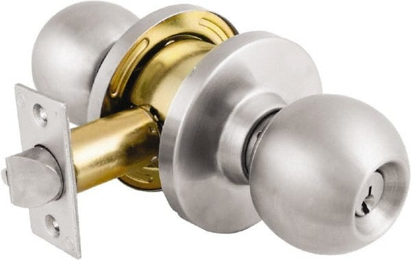 Up to 1-3/4″ Door Thickness, Brushed Chrome Entrance Knob Lockset 2-3/4″ Back Set, 6-Pin Schlage C Cylinder