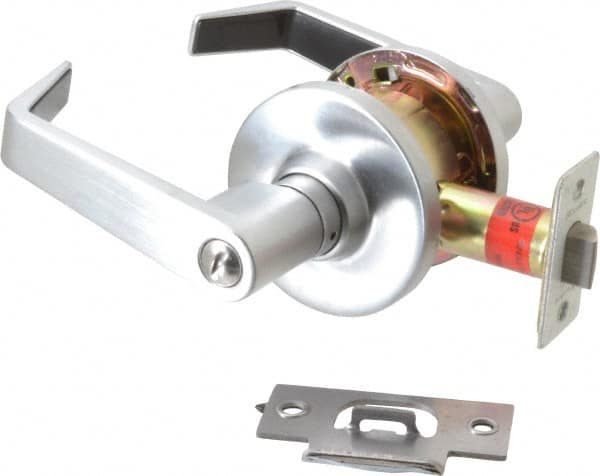 Master Lock - Grade 2 Privacy Lever Lockset - 2-3/4" Back Set, Keyless Cylinder, Brushed Chrome Finish - Caliber Tooling