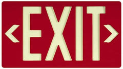 NMC - Exit, Plastic Exit Sign - 15-7/8" Wide x 8-5/8" High, Glow-in-the-Dark - Caliber Tooling