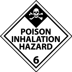 NMC - Accident Prevention Label - Legend: Poison Inhalation Hazard, English, Black & White, 4" Long x 4" High, Sign Muscle Finish - Caliber Tooling