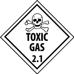 NMC - Toxic Gas DOT Shipping Label - 4" High x 4" Wide - Caliber Tooling