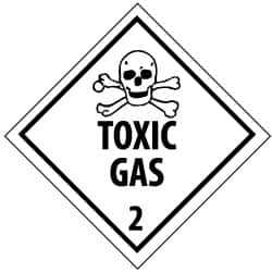 NMC - Toxic Gas DOT Shipping Label - 4" High x 4" Wide - Caliber Tooling