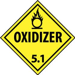 NMC - Oxidizer DOT Shipping Label - 4" High x 4" Wide - Caliber Tooling