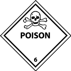 NMC - Poison DOT Shipping Label - 4" High x 4" Wide - Caliber Tooling