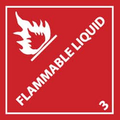 NMC - Flammable Liquid DOT Shipping Label - 4" High x 4" Wide - Caliber Tooling