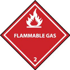 NMC - Flammable Gas DOT Shipping Label - 4" High x 4" Wide - Caliber Tooling