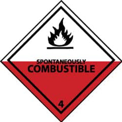 NMC - Spontaneously Combustible DOT Shipping Label - 4" High x 4" Wide - Caliber Tooling