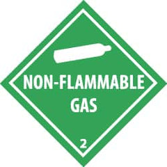 NMC - Non Flammable Gas DOT Shipping Label - 4" High x 4" Wide - Caliber Tooling