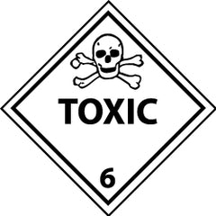 NMC - Toxic DOT Shipping Label - 4" High x 4" Wide - Caliber Tooling