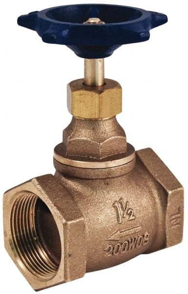 Legend Valve - 1" Pipe, FNPT Ends, Brass Rising Stem Globe Valve - Bronze Disc, Bolted Bonnet, 200 psi WOG, 125 psi WSP, Class 125 - Caliber Tooling