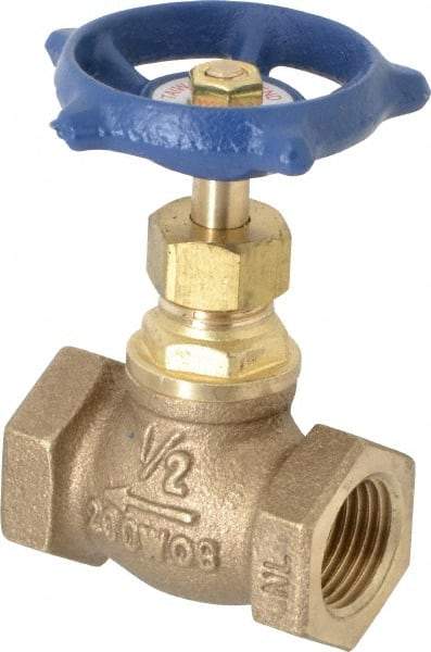 Legend Valve - 1/2" Pipe, FNPT Ends, Brass Rising Stem Globe Valve - Bronze Disc, Bolted Bonnet, 200 psi WOG, 125 psi WSP, Class 125 - Caliber Tooling