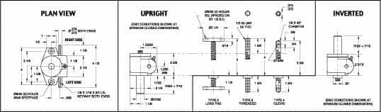 Joyce/Dayton - 1/4 Ton Capacity, 3" Lift Height, Upright Mechanical Screw Actuator - Top Plate - Caliber Tooling