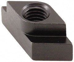 Jergens - 3/8-16 Tapped Through Quarter Turn T Slot Nut - 0.432" Slot Width, 7/16 x 7/32" Base Width x Height, 11/16 x 1/2" OAL x Height - Caliber Tooling