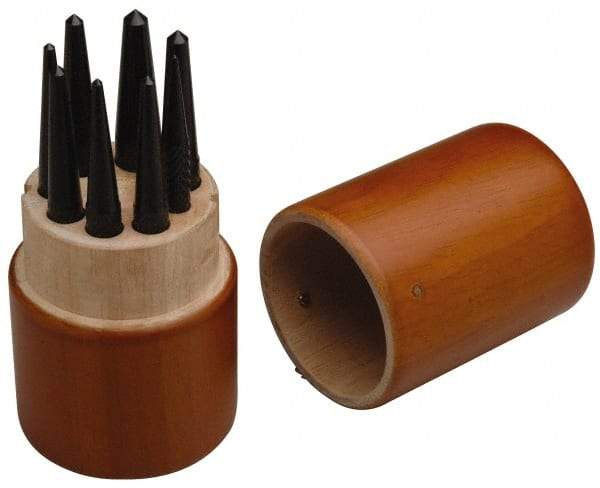 SPI - 8 Piece, 1/16 to 7/32", Center Punch Set - Round Shank, Comes in Custom Wood Case - Caliber Tooling