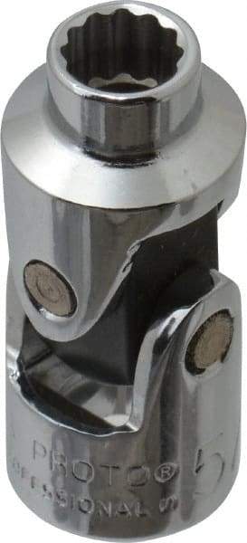 Proto - 1/2", 3/8" Drive, Standard Hand Socket - 12 Points, 1-3/4" OAL, Alloy Steel, Chrome Finish - Caliber Tooling