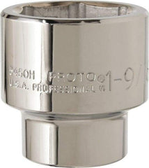 Proto - 1-9/16", 1/2" Drive, Standard Hand Socket - 6 Points, 2-1/4" OAL, Alloy Steel, Chrome Finish - Caliber Tooling