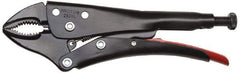 Proto - 9-1/4" OAL Curved Jaw Locking Pliers - 25/64" Jaw Width, 1-1/2" Jaw Depth, 2-23/64" Jaw Opening, Standard Handle - Caliber Tooling