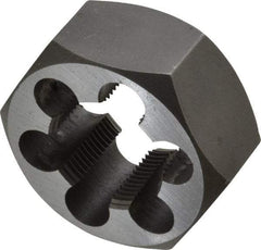 Interstate - 1-1/8 - 16 UNS Thread, 2" Hex, Right Hand Thread, Hex Rethreading Die - Carbon Steel, 1" Thick - Exact Industrial Supply