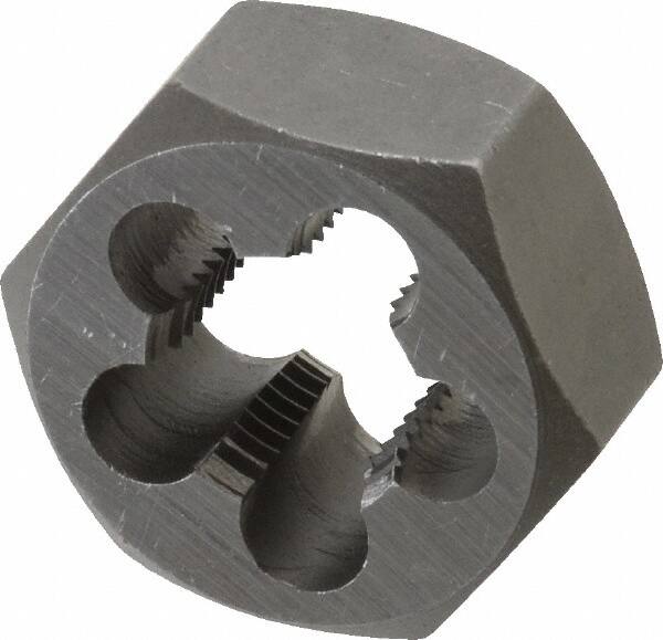 Interstate - 5/8-16 UNS Thread, 1-1/4" Hex, Right Hand Thread, Hex Rethreading Die - Carbon Steel, 5/8" Thick - Exact Industrial Supply